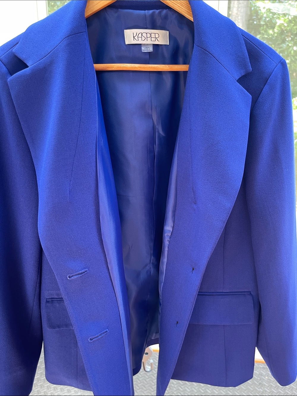 Kasper Women’s Royal Blue Two-Button Blazer - Picture 5 of 6